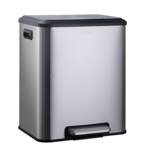 Afvalemmer | Jack | 30 L inhoud | 2-weg afvalscheiding | soft-close & pedaal | roestvrij staal of zwart
