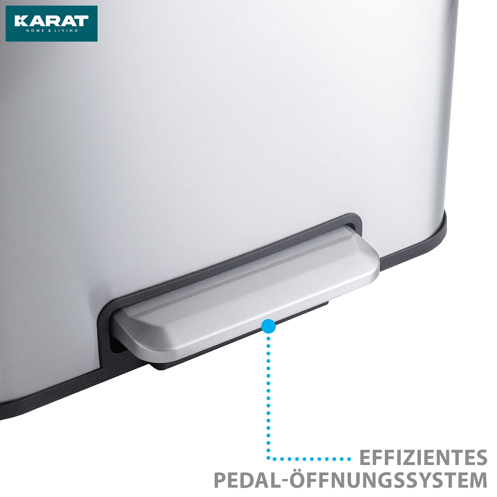 Afvalemmer | Jack | 30 L inhoud | 2-weg afvalscheiding | soft-close & pedaal | roestvrij staal of zwart