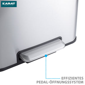 Afvalemmer | Jack | 30 L inhoud | 2-weg afvalscheiding | soft-close & pedaal | roestvrij staal of zwart