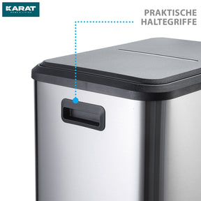 Afvalemmer | Jack | 30 L inhoud | 2-weg afvalscheiding | soft-close & pedaal | roestvrij staal of zwart