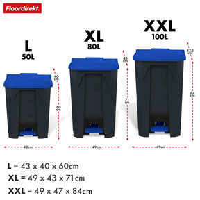 Afvalemmer | Olaf | Robuuste step-on afvalemmer | Voor huishoudelijk, kantoor & commercieel gebruik | Diverse kleuren & maten