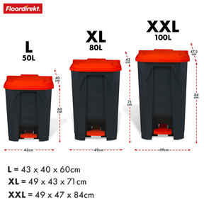 Afvalemmer | Olaf | Robuuste step-on afvalemmer | Voor huishoudelijk, kantoor & commercieel gebruik | Diverse kleuren & maten