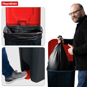 Afvalemmer | Olaf | Robuuste step-on afvalemmer | Voor huishoudelijk, kantoor & commercieel gebruik | Diverse kleuren & maten