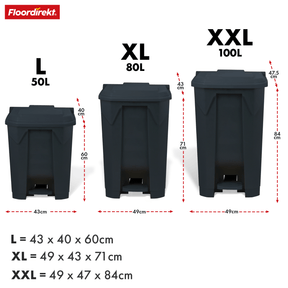 Afvalemmer | Olaf | Robuuste step-on afvalemmer | Voor huishoudelijk, kantoor & commercieel gebruik | Diverse kleuren & maten
