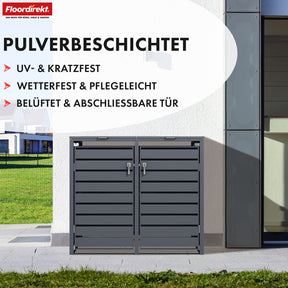 Afvalemmerbox | Magnus | Weerbestendige antracietkleurige afvalemmerbekleding met roestvrijstalen frame | 1-3 deuren | Geschikt voor 60-240 L afvalemmers