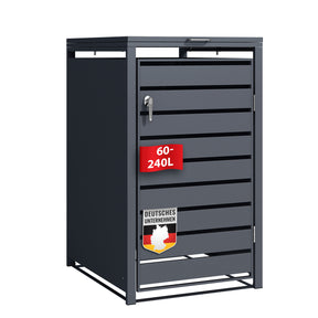 Afvalemmerbox | Magnus | Weerbestendige antracietkleurige afvalemmerbekleding met roestvrijstalen frame | 1-3 deuren | Geschikt voor 60-240 L afvalemmers