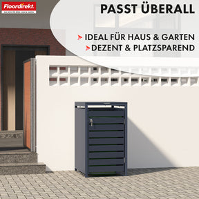 Afvalemmerbox | Magnus | Weerbestendige antracietkleurige afvalemmerbekleding met roestvrijstalen frame | 1-3 deuren | Geschikt voor 60-240 L afvalemmers