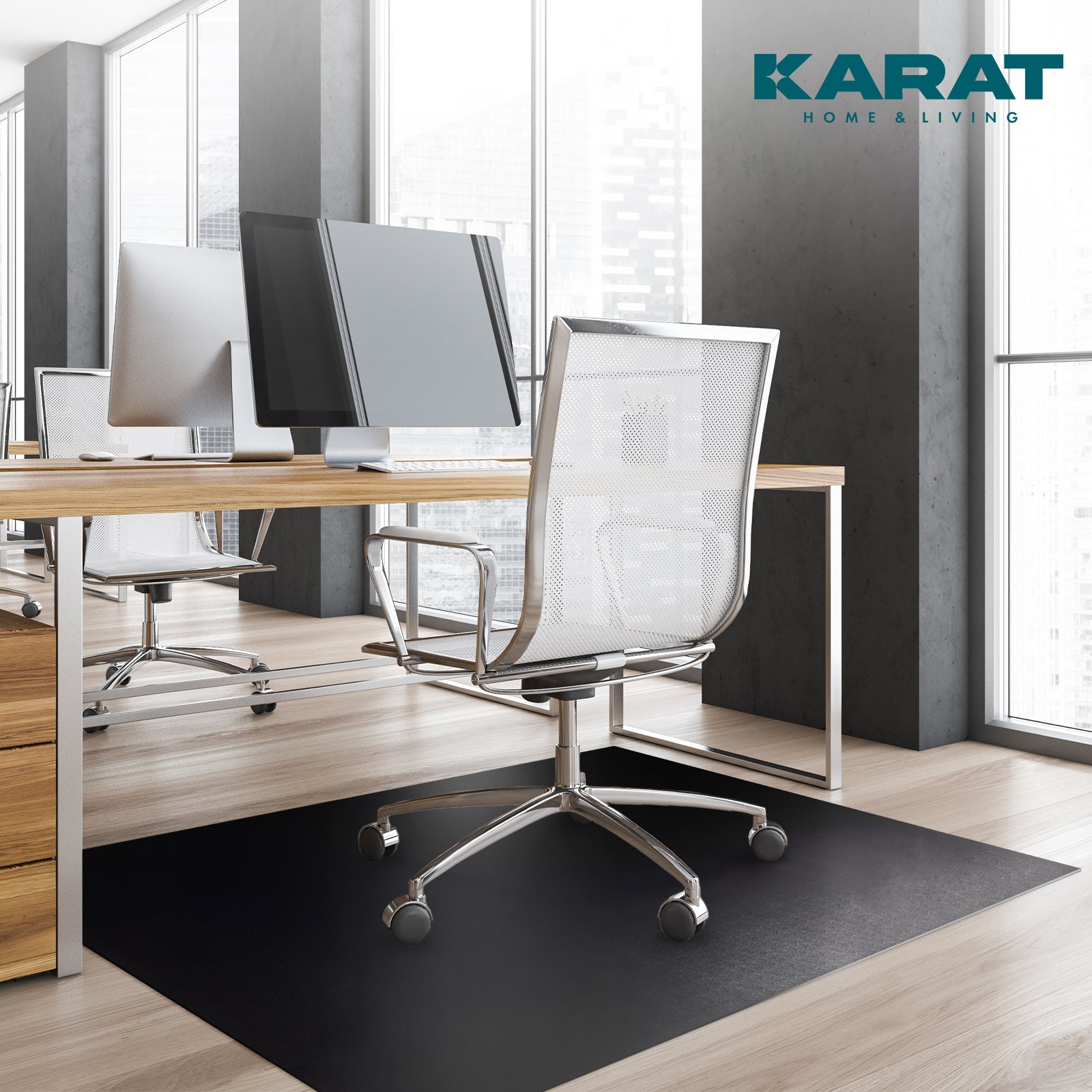 ✂ Vloerbeschermingsmat voor harde vloeren | Neo | Verkrijgbaar in vele kleuren | Individueel op maat gesneden