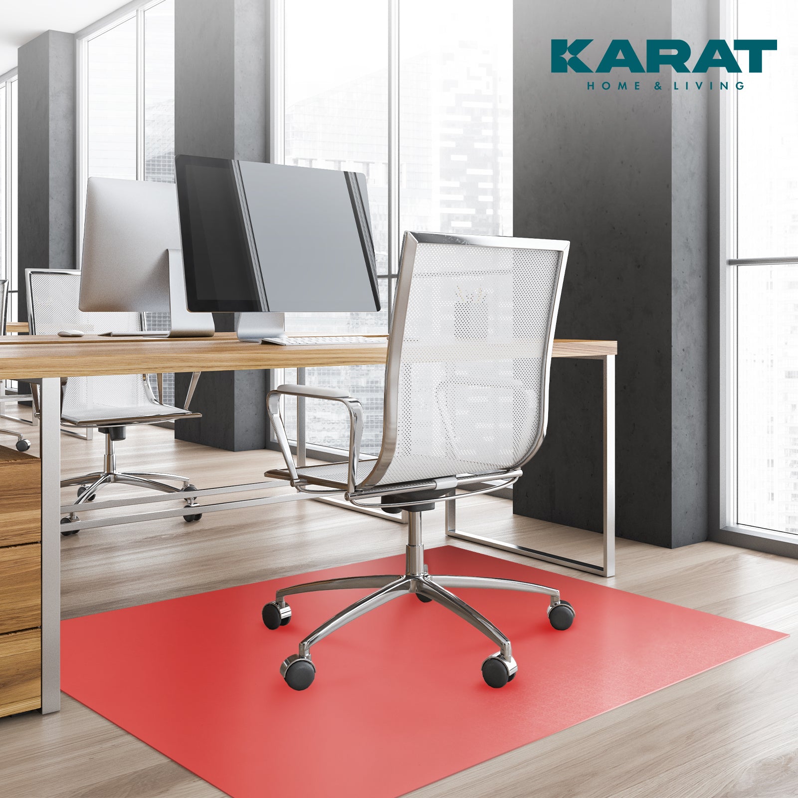 ✂ Vloerbeschermingsmat voor harde vloeren | Neo | Verkrijgbaar in vele kleuren | Individueel op maat gesneden