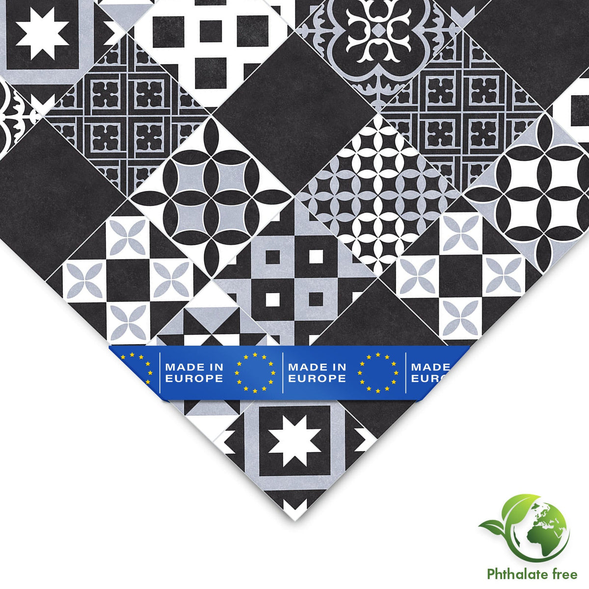 ✂ CV vloeren | Amadora 990D | Robuuste vinyl vloeren met een stijlvolle grijze vintage tegel look