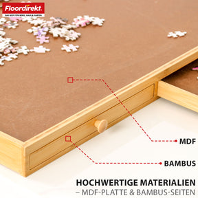 Puzzeltafel | Yukon | Compacte puzzelbasis met lades gemaakt van bamboe & MDF | Voor maximaal 1000 stukjes