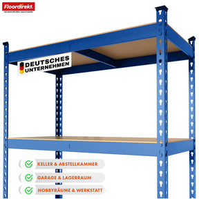 Stellingen voor zwaar gebruik | Rhino | Opbergrekken met 5 legplanken | 1050 kg draagvermogen | Innovatief insteeksysteem | In verschillende kleuren en afmetingen