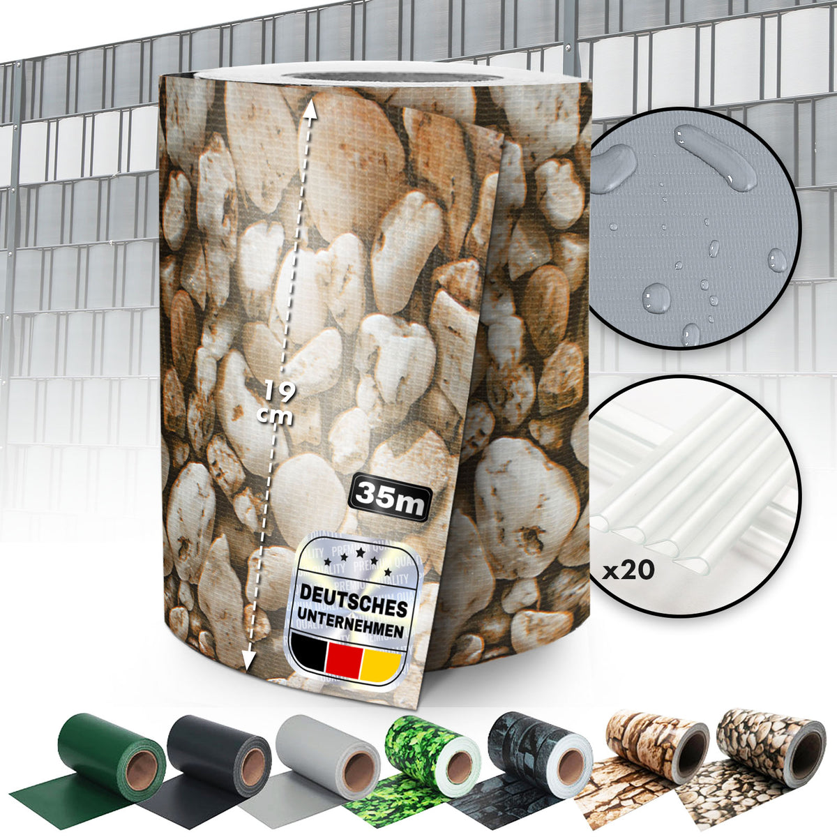 PVC vlechtband | voor staafmatten hekwerken | vele kleuren & designs