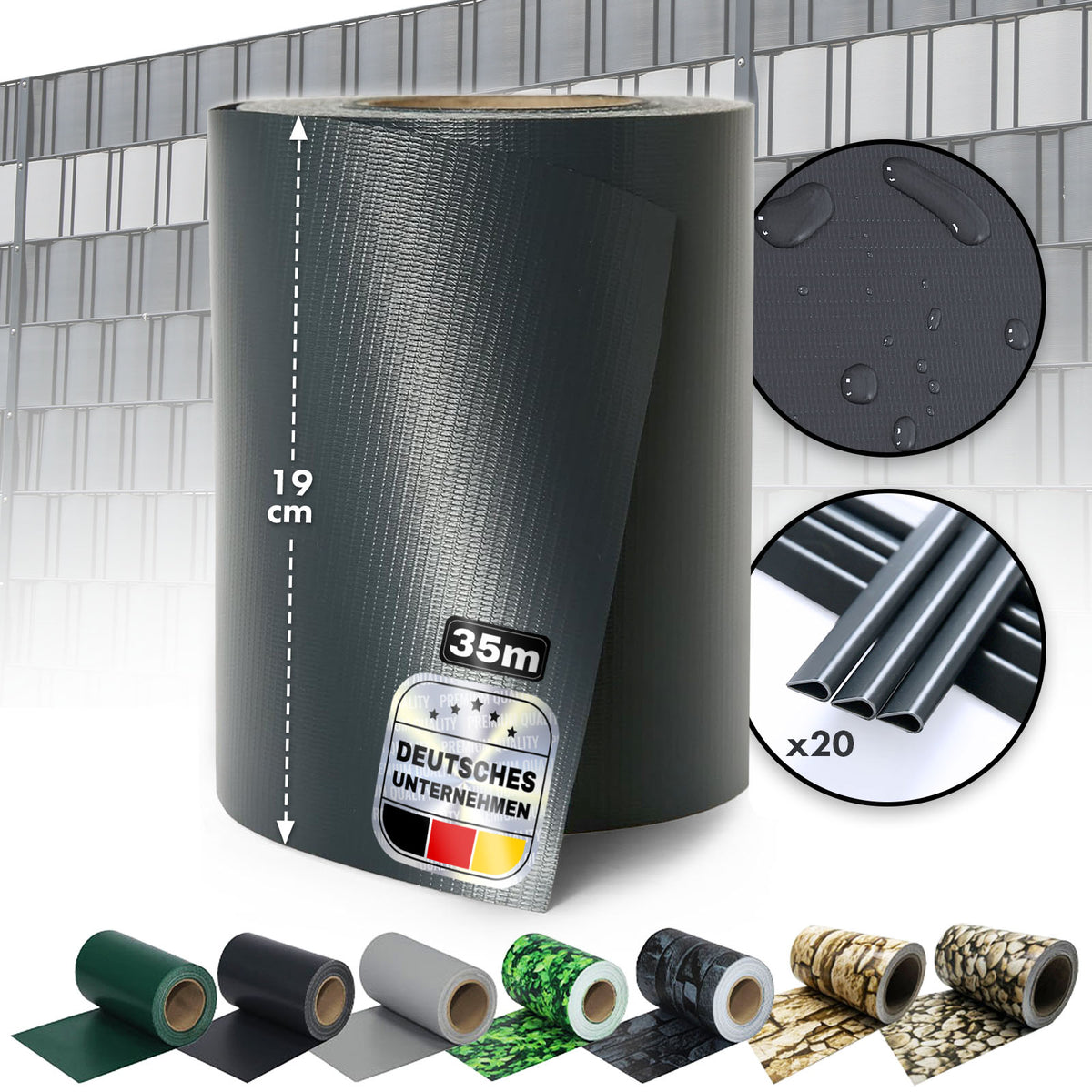 PVC vlechtband | voor staafmatten hekwerken | vele kleuren & designs