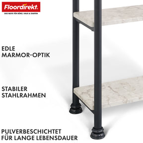 Staand rek | Charles | Modern rek in marmerlook met stabiele stalen constructie | Verkrijgbaar met 3 of 4 planken