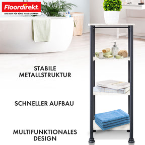 Staand rek | Charles | Modern rek in marmerlook met stabiele stalen constructie | Verkrijgbaar met 3 of 4 planken