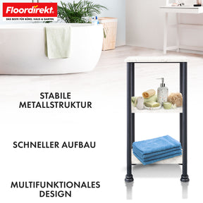 Staand rek | Charles | Modern rek in marmerlook met stabiele stalen constructie | Verkrijgbaar met 3 of 4 planken