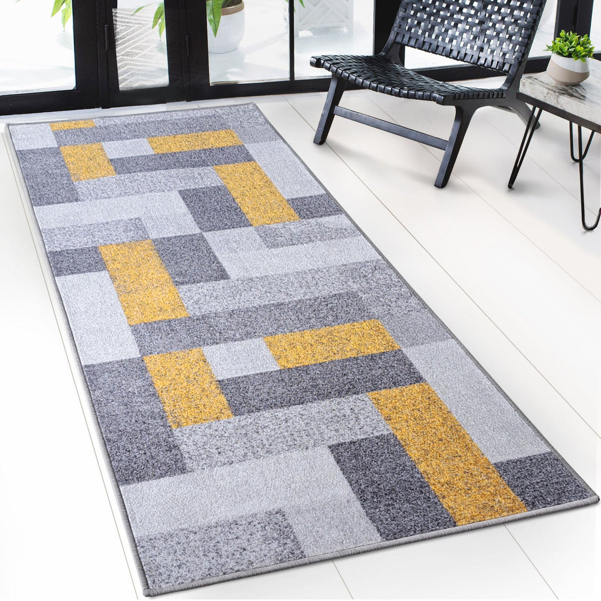 ✂ Tapijtloper op maat | New York | Antislip met gelrug | Modern design in verschillende kleuren