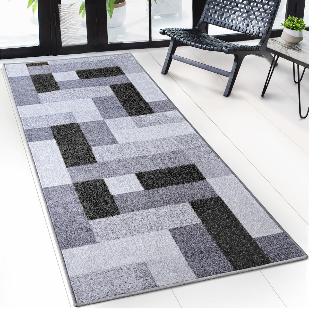 Tapijtloper op maat | New York | Antislip met gelrug | Modern design in verschillende kleuren