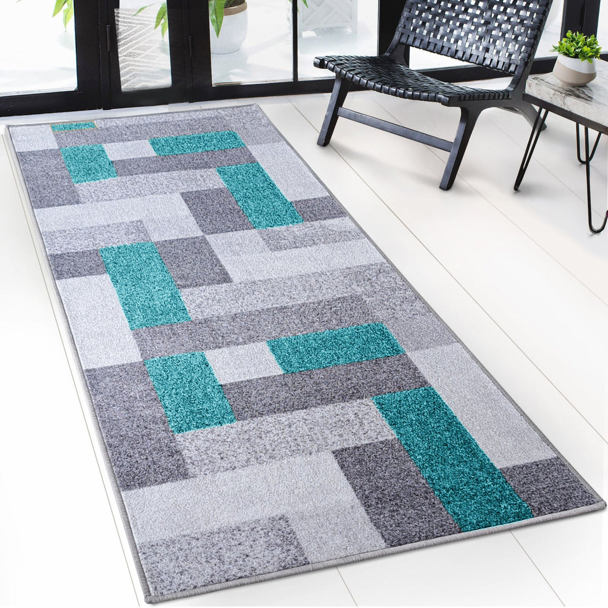 ✂ Tapijtloper op maat | New York | Antislip met gelrug | Modern design in verschillende kleuren