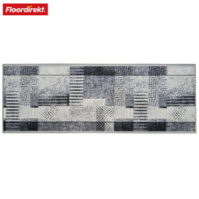 Tapijtloper op maat | Cordoba | grijstinten met patroon | antislip & robuust | 80 cm breed