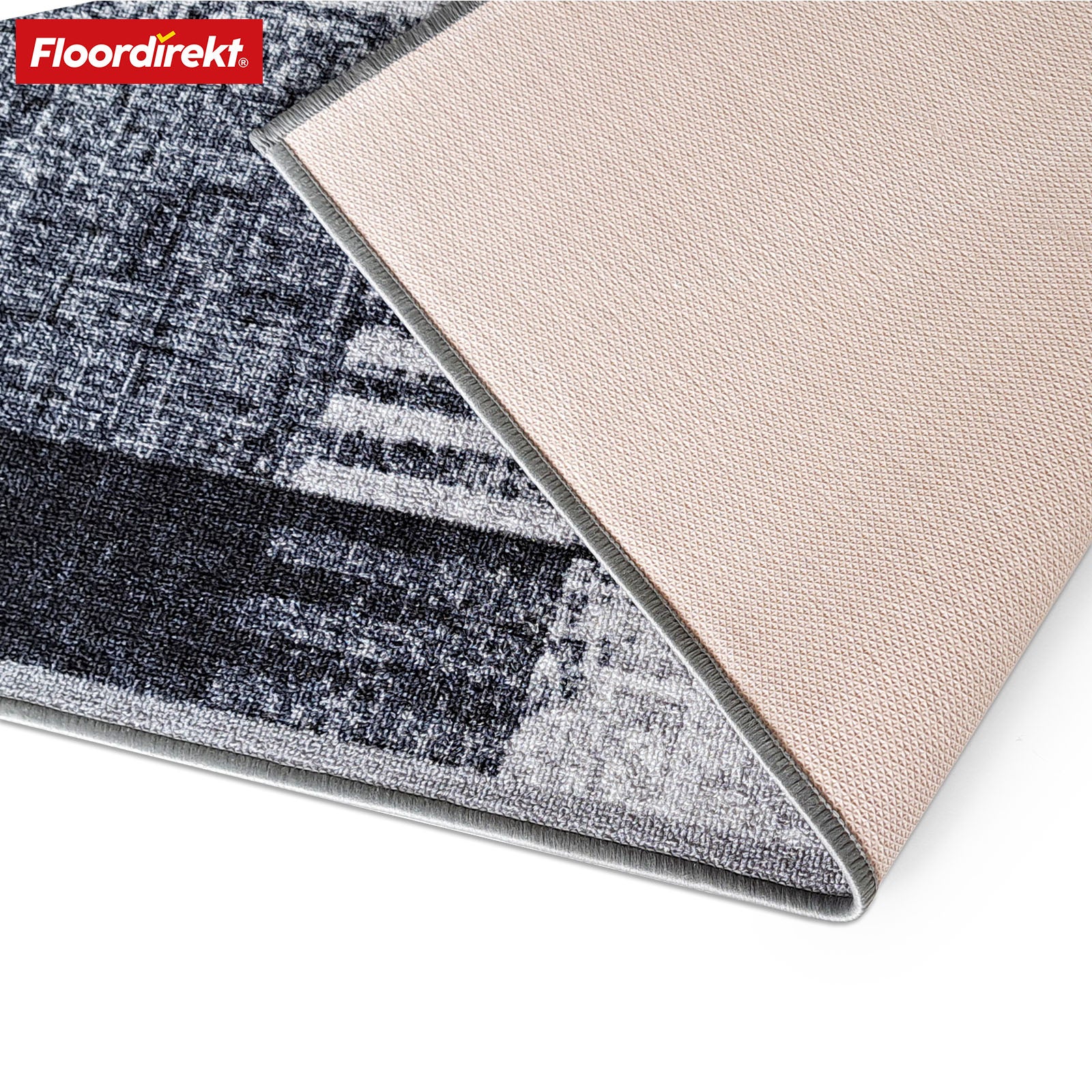 Tapijtloper op maat | Cordoba | grijstinten met patroon | antislip & robuust | 80 cm breed