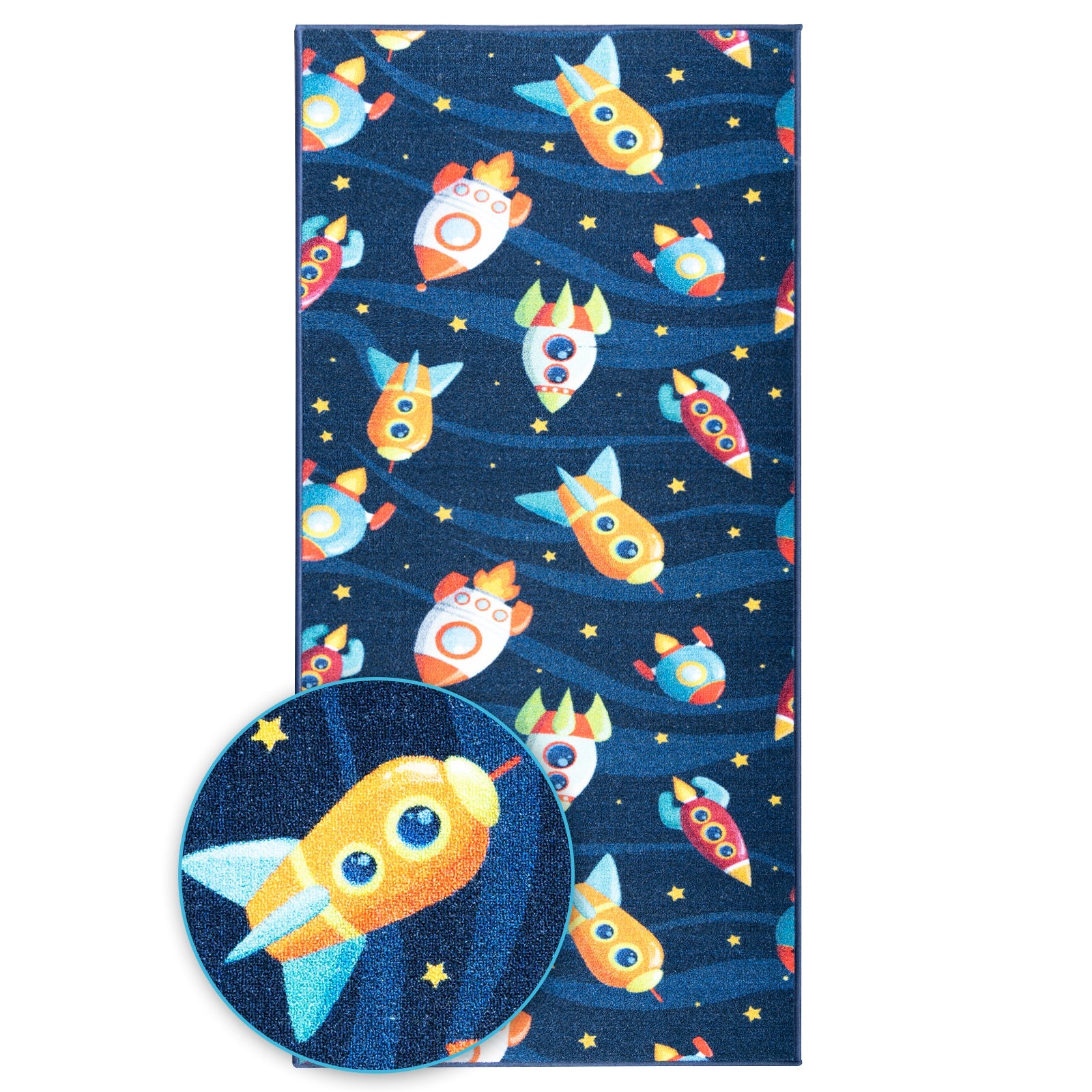 ✂ Balloons&Rockets tapijtloper | Kindertapijt voor jongens en meisjes | Robuust en onderhoudsvriendelijk | In twee designs