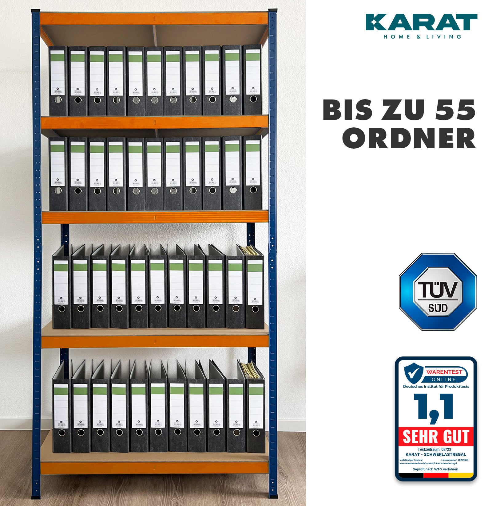 KARAT rek voor zware lasten - steekrek, kelderrek, magazijnrek, werkbank - draagvermogen tot 1250 kg - snelle montage en stabiel (blauw, 180 x 120 x 45 cm KARAT rek voor zware lasten - steekrek, kelderrek, magazijnrek, werkbank - draagvermogen tot 1250 kg - snelle montage en stabiel (blauw, 180 x 120 x 45 cm