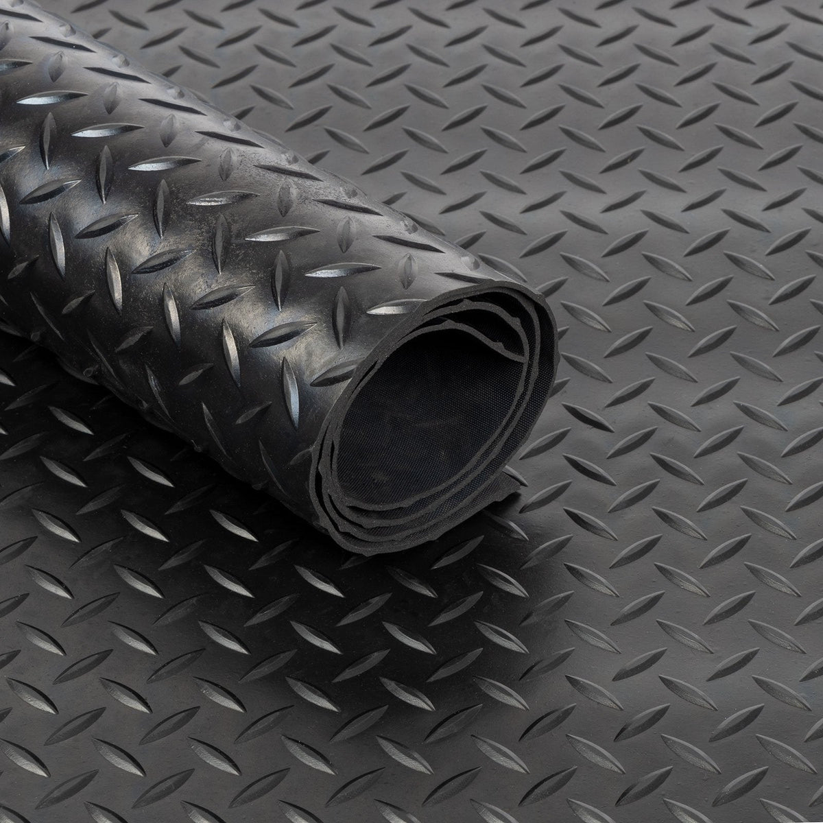 ✂ Rubber loper | traanplaat profiel | 3 mm | op maat