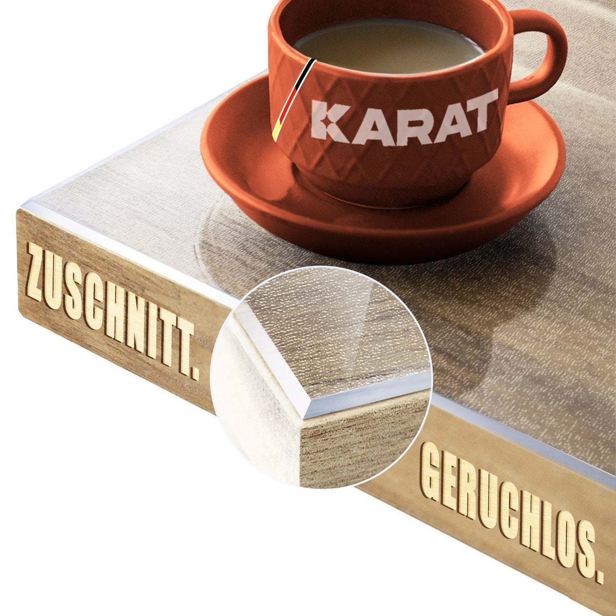 ✂ Transparante matte tafelfolie met afgeschuinde rand | Imperial | Waterdichte beschermfolie voor tafels | Snijden op maat