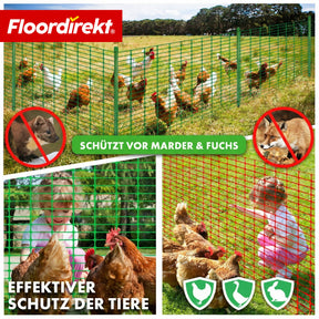 Afzethek Chester set met 20 hekpalen & kabelbinders | bouwheknet 30 m / 50 m | tuin- & waarschuwingshek