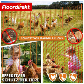 Afzethek Chester set met 20 hekpalen & kabelbinders | bouwheknet 30 m / 50 m | tuin- & waarschuwingshek