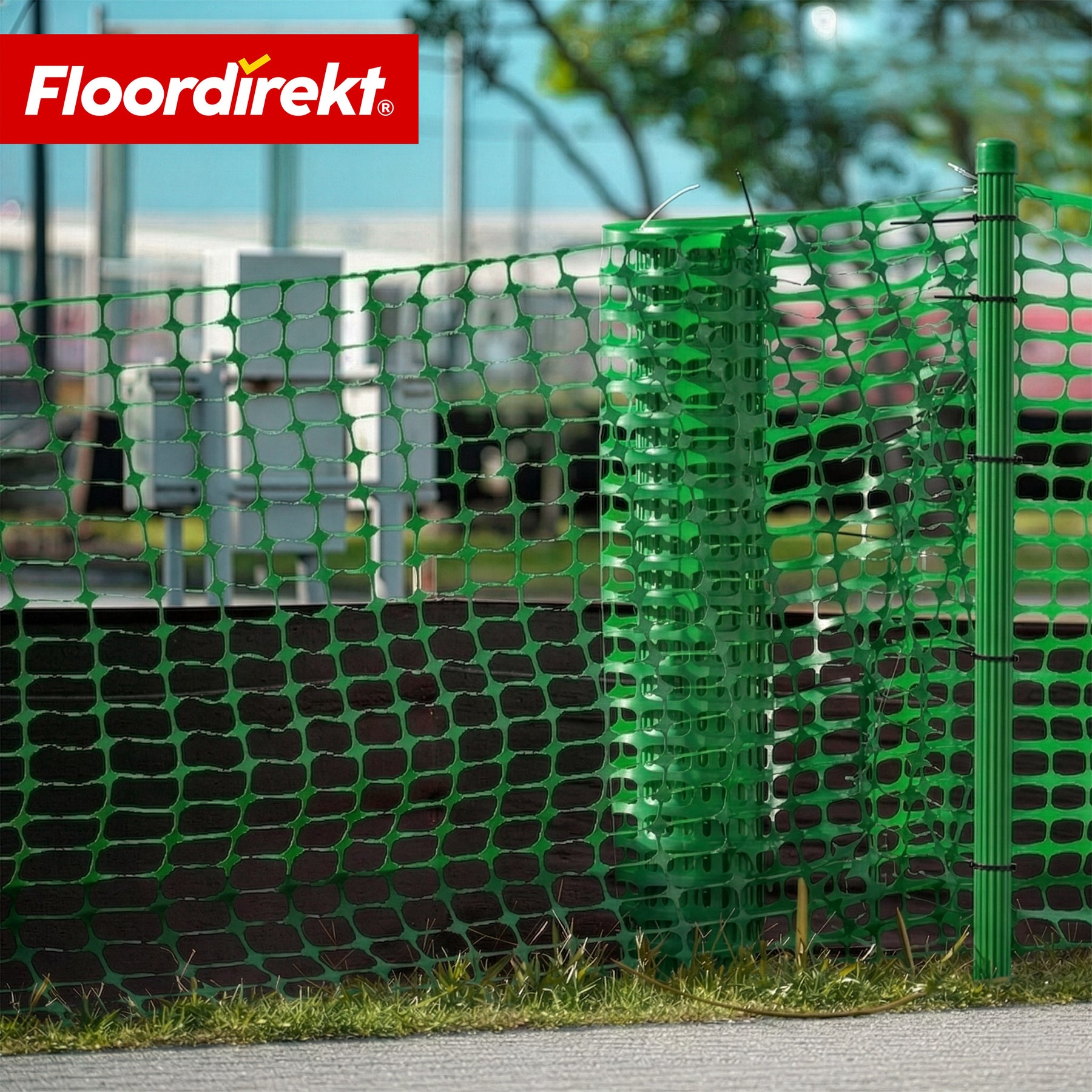 Afzethek Chester set met 20 hekpalen & kabelbinders | bouwheknet 30 m / 50 m | tuin- & waarschuwingshek