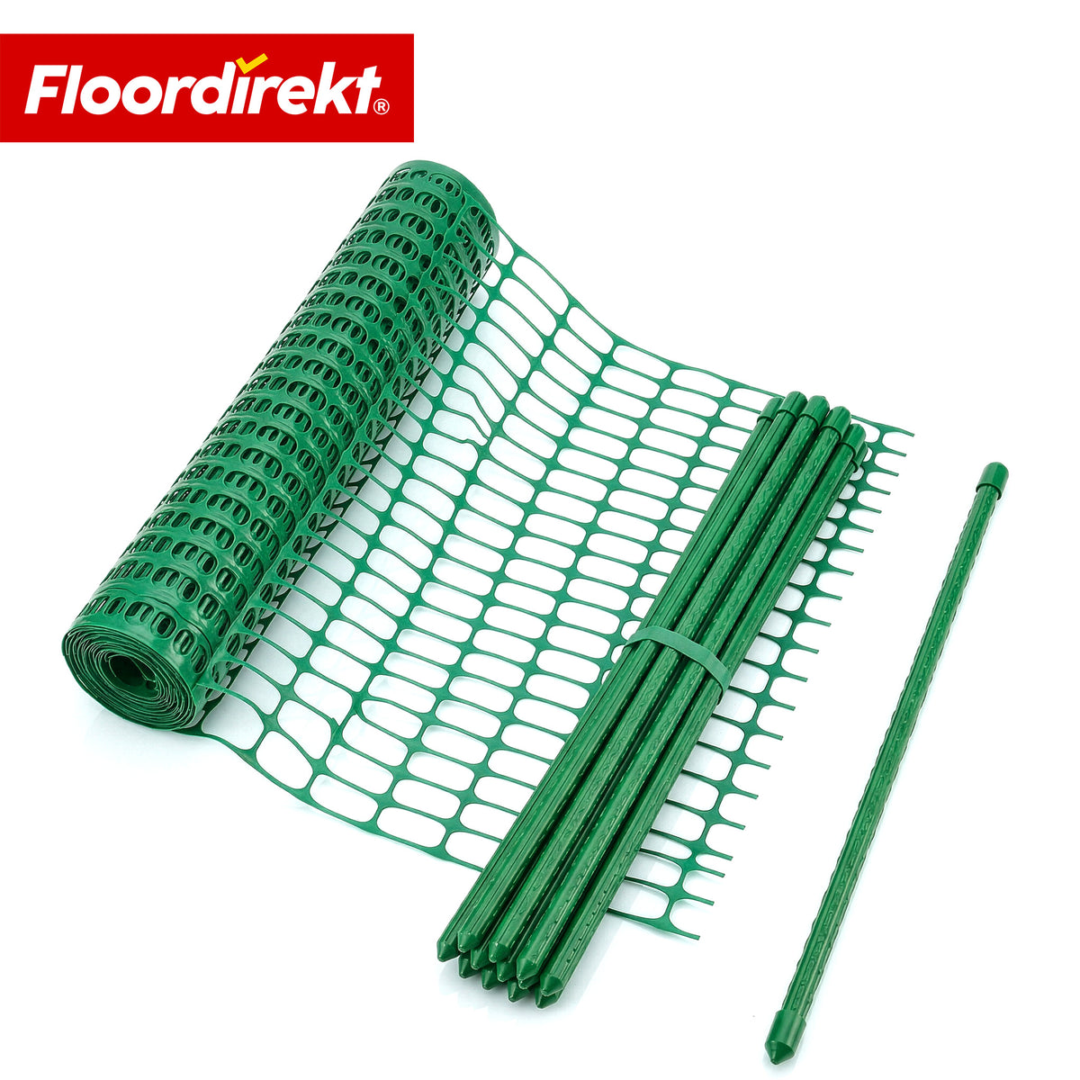 Afzethek Chester set met 20 hekpalen & kabelbinders | bouwheknet 30 m / 50 m | tuin- & waarschuwingshek