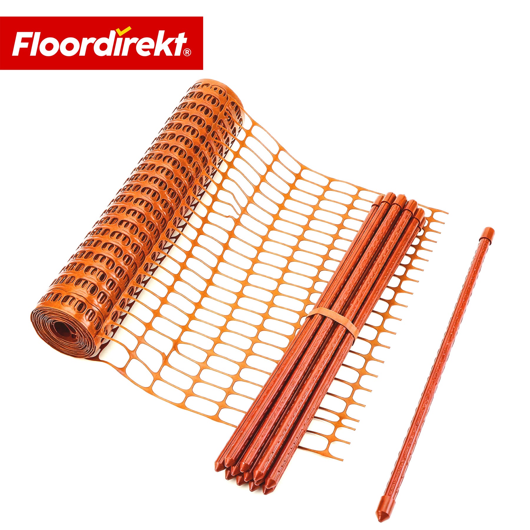 Afzethek Chester set met 20 hekpalen & kabelbinders | bouwheknet 30 m / 50 m | tuin- & waarschuwingshek