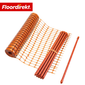 Afzethek Chester set met 20 hekpalen & kabelbinders | bouwheknet 30 m / 50 m | tuin- & waarschuwingshek
