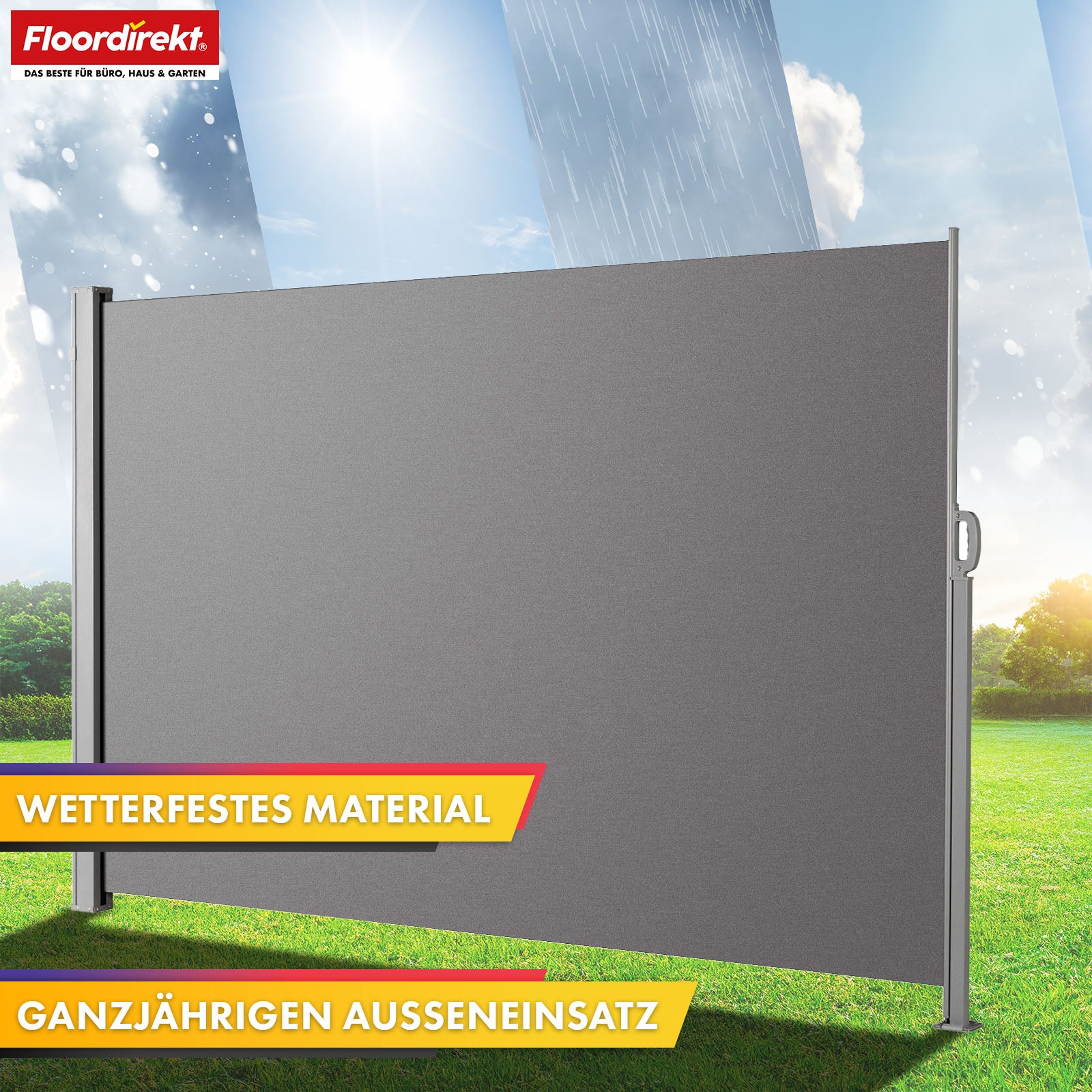 Aluminium zijmarkies | Privacy- & zonwering voor terras, balkon & tuin | UV-bescherming, verduisterend & waterafstotend | Verkrijgbaar in verschillende kleuren en maten