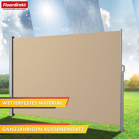 Aluminium zijmarkies | Privacy- & zonwering voor terras, balkon & tuin | UV-bescherming, verduisterend & waterafstotend | Verkrijgbaar in verschillende kleuren en maten