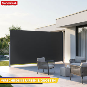 Aluminium zijmarkies | Privacy- & zonwering voor terras, balkon & tuin | UV-bescherming, verduisterend & waterafstotend | Verkrijgbaar in verschillende kleuren en maten