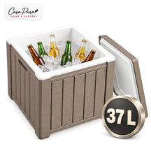 Drankkoeler | Arctic | Koelbox van 37 L met Bijzettafel-Functie in Houtlook | 2 Kleuren