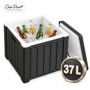 Drankkoeler | Arctic | Koelbox van 37 L met Bijzettafel-Functie in Houtlook | 2 Kleuren