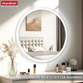 Badspiegel met ledverlichting | Liora | Touchbediening met anticondensfunctie en 3 selecteerbare lichtkleuren | Verkrijgbaar in verschillende maten