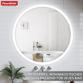Badspiegel met ledverlichting | Liora | Touchbediening met anticondensfunctie en 3 selecteerbare lichtkleuren | Verkrijgbaar in verschillende maten