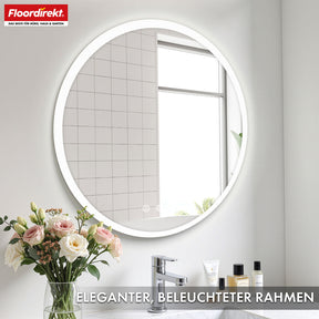 Badspiegel met ledverlichting | Liora | Touchbediening met anticondensfunctie en 3 selecteerbare lichtkleuren | Verkrijgbaar in verschillende maten