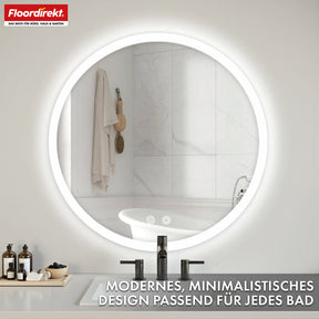 Badspiegel met ledverlichting | Liora | Touchbediening met anticondensfunctie en 3 selecteerbare lichtkleuren | Verkrijgbaar in verschillende maten