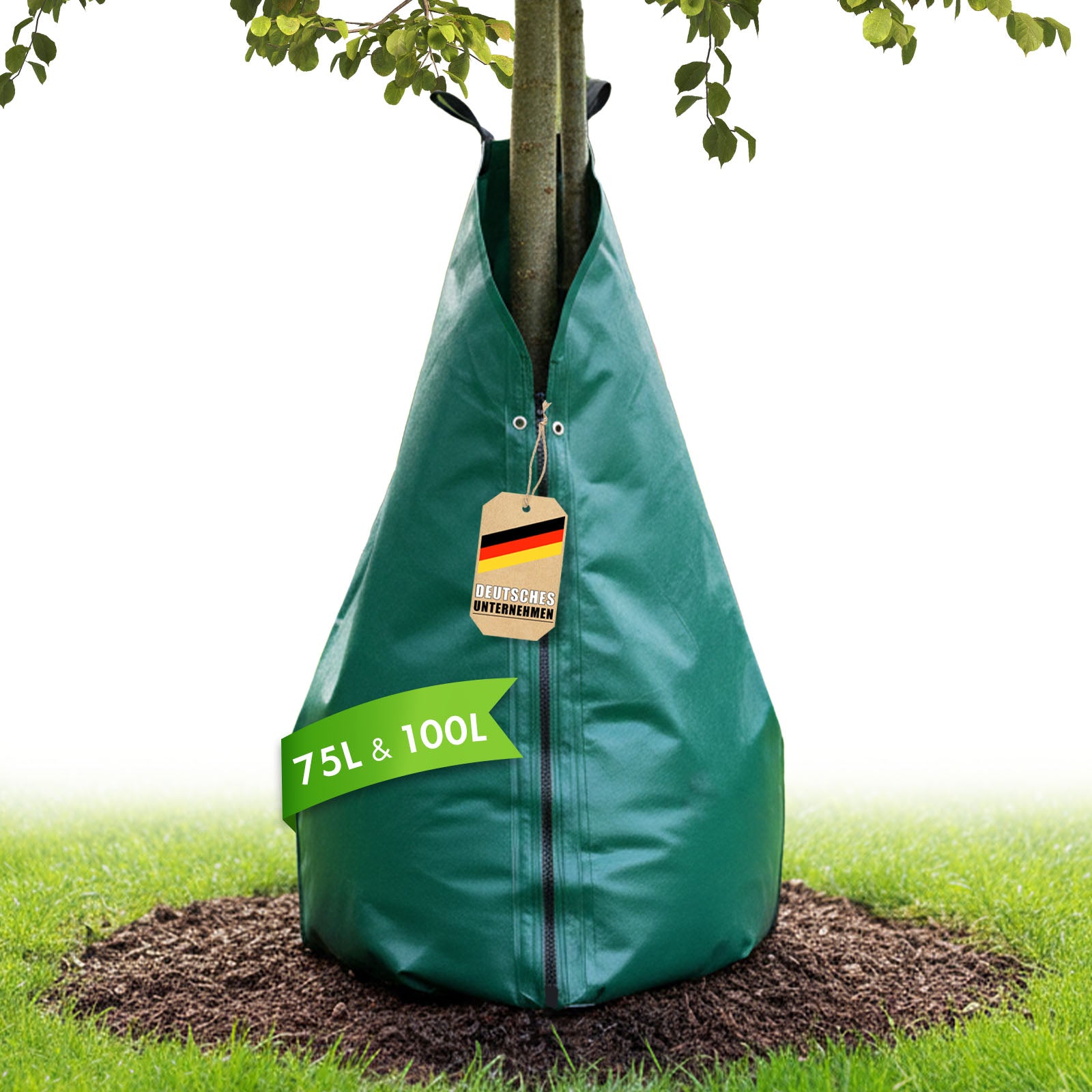 Bewateringszak voor bomen | 75L & 100L waterzak met druppelsysteem | Herbruikbare boomwaterzak van PVC