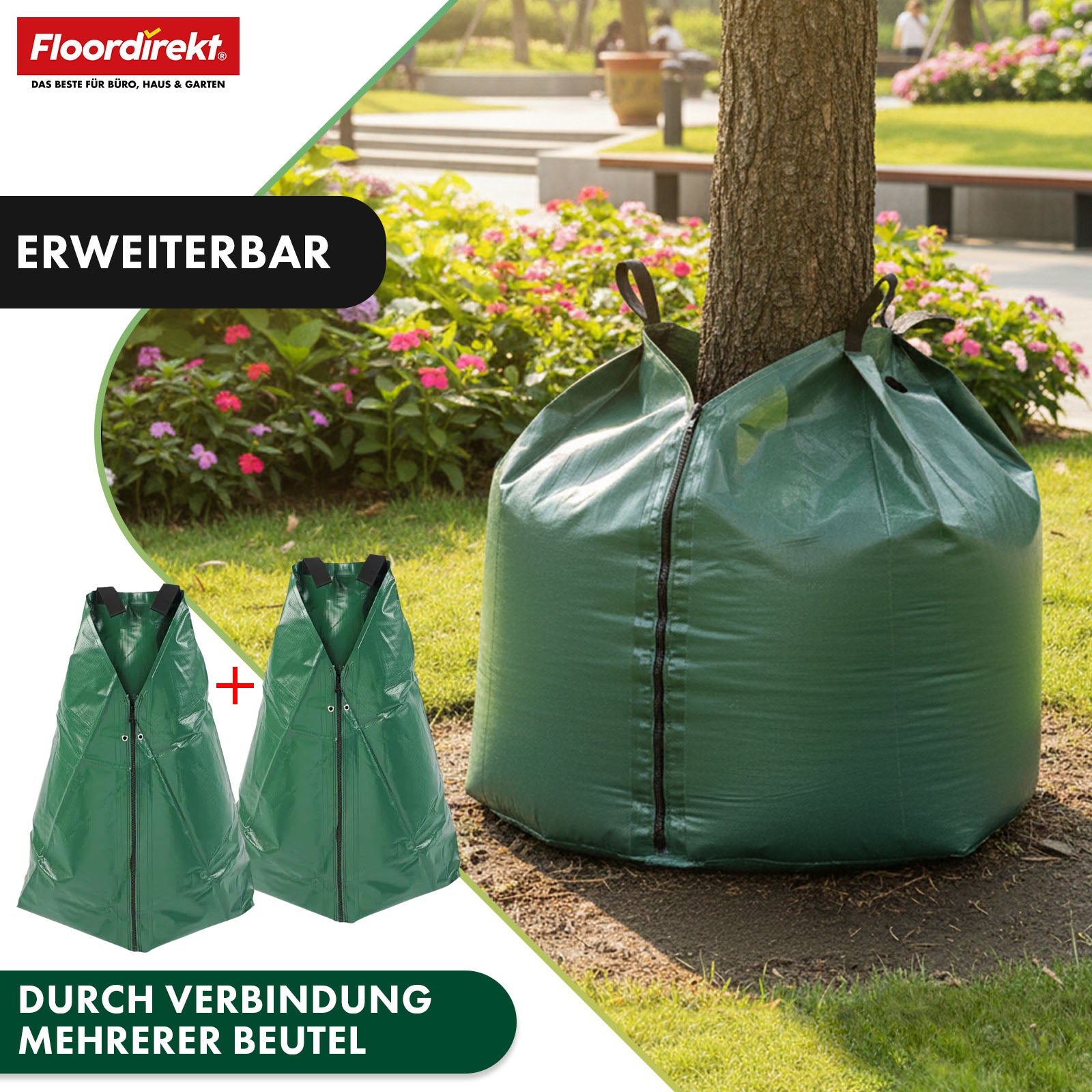 Bewateringszak voor bomen | 75L & 100L waterzak met druppelsysteem | Herbruikbare boomwaterzak van PVC