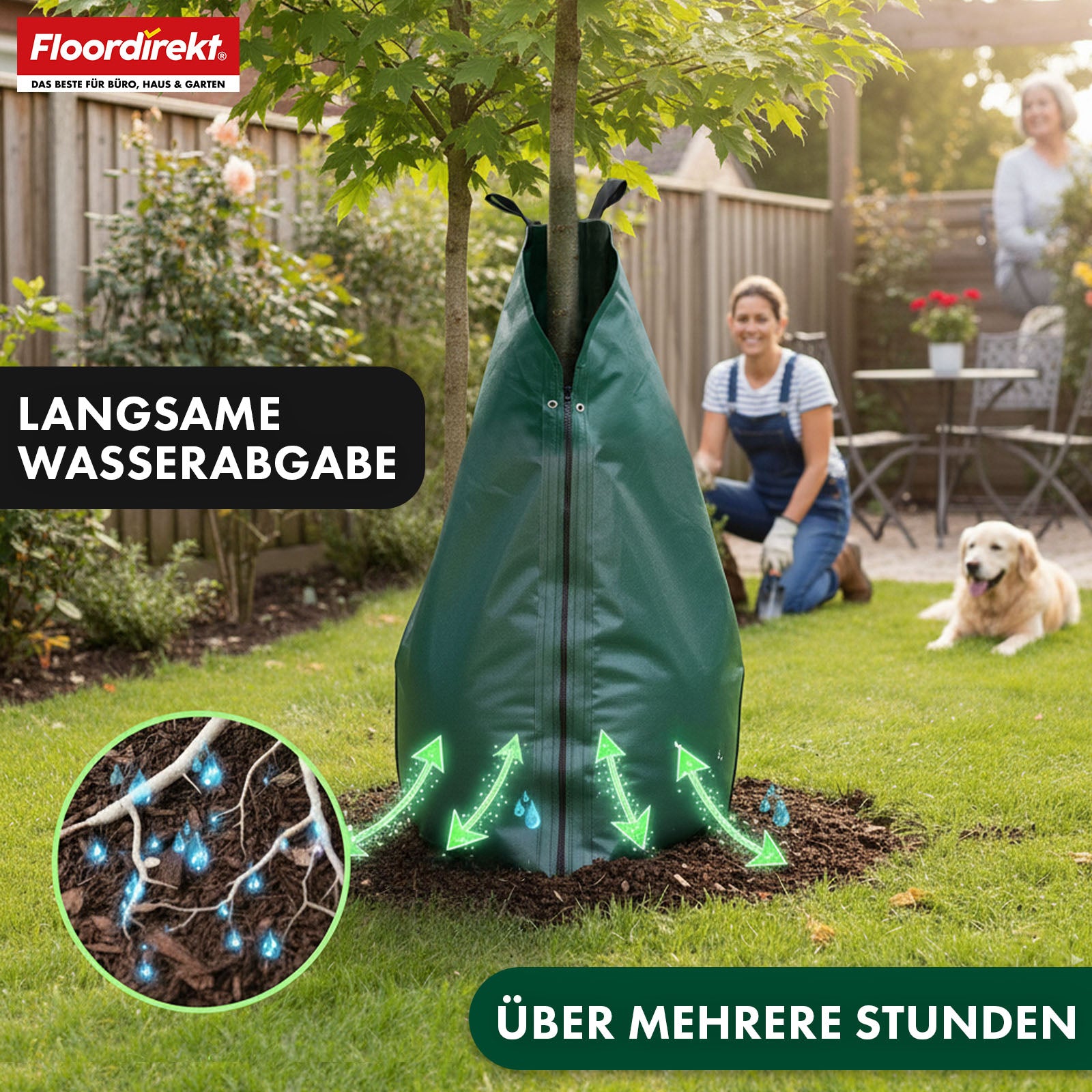 Bewateringszak voor bomen | 75L & 100L waterzak met druppelsysteem | Herbruikbare boomwaterzak van PVC