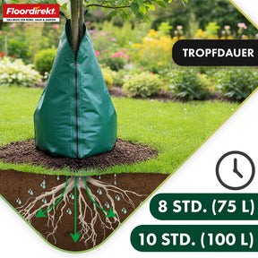 Bewateringszak voor bomen | 75L & 100L waterzak met druppelsysteem | Herbruikbare boomwaterzak van PVC