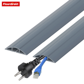 Vloer-kabelgoot | Cable Guard | Antislip kabelbescherming & struikelbeveiliging | Flexibel, op maat te snijden & geschikt voor 2 kabels tot 8 mm Ø